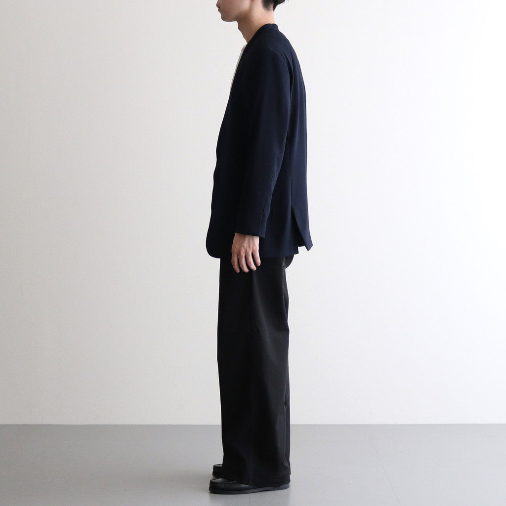 NNCJK｜アセテート&ポリエステルライトクレープダブルクロス ノーカラージャケット #NAVY [NK-NC905JK]