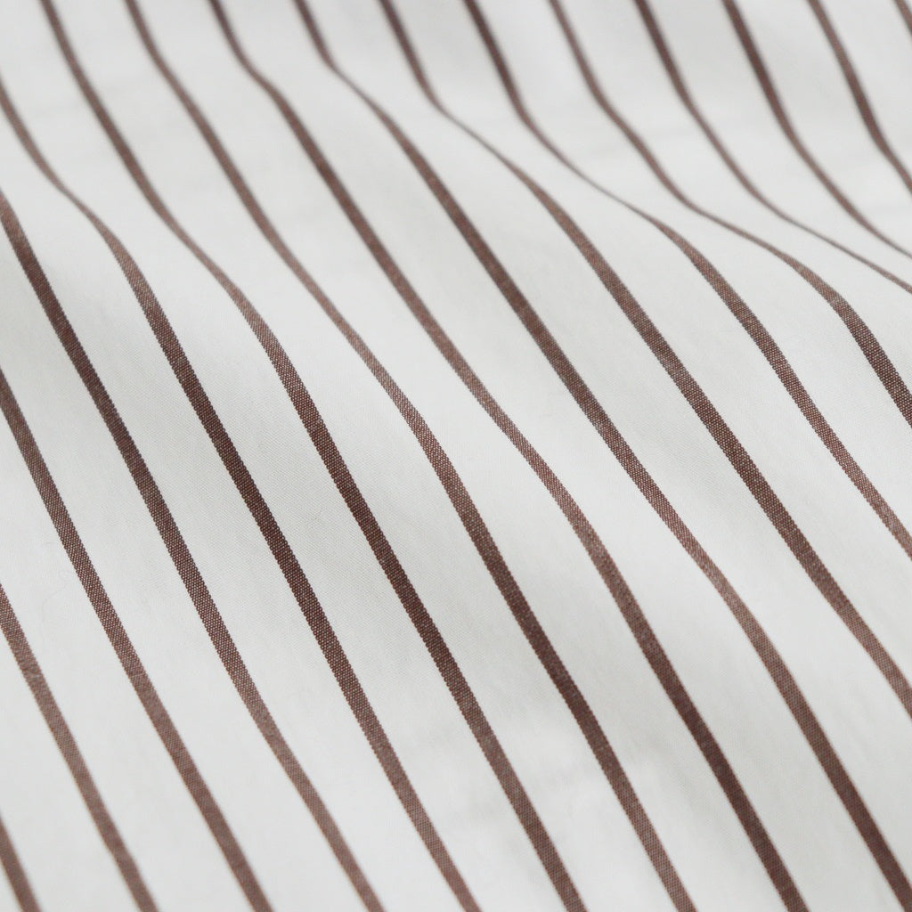 SIDOGRAS Stripe L/S Oversized Regular Collar Shirt #BROWN STRIPE [GM254-50025STB]