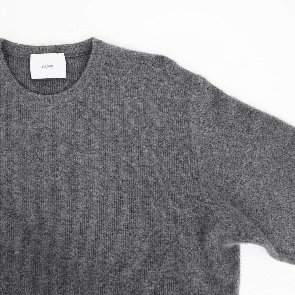 SUPER FINE WOOL MILLED KNIT CREW NECK LS #GREY [ST.1639]