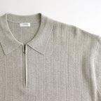 Rib Pattern Half Zip Polo #L.Gray [2501-012]