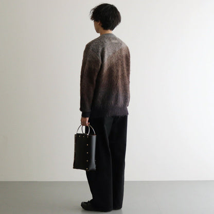 GRADATION MOHAIR KNIT CARDIGAN #BROWN CREAM GRADATION [ST.1002]