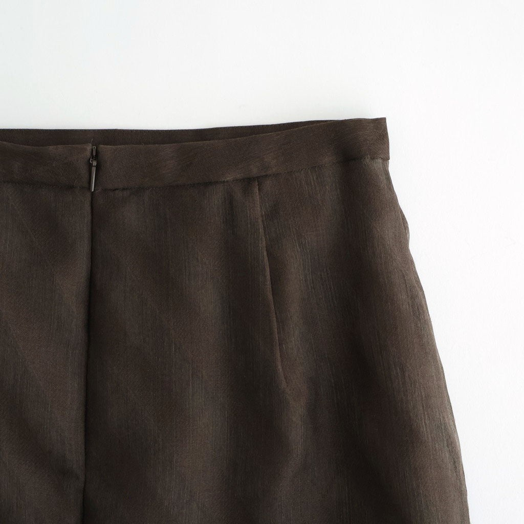 SHEER SILK COTTON CUT JACQUARD PENCIL SKIRT #DARK BROWN [A26SS02SO]