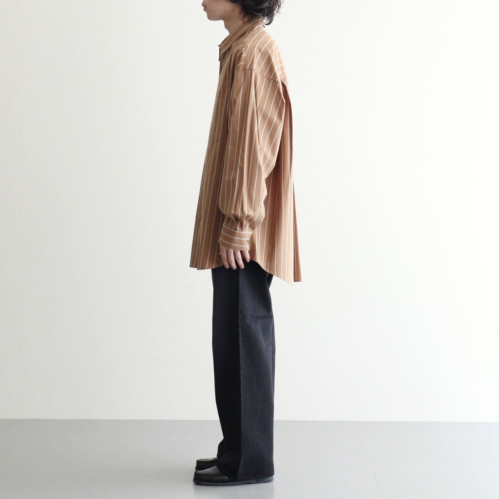 Selvage Denim Five Pocket Wide Straight Pants #BLACK DARK FADE [GU263-40059DB]