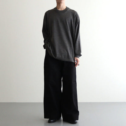 Worsted polyester jersey sweater #CHARCOAL [HN-N001-051]