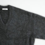 ROYAL CASHMERE FUR V NECK SWEATER #TOP GRAY [KRAGLW0910]