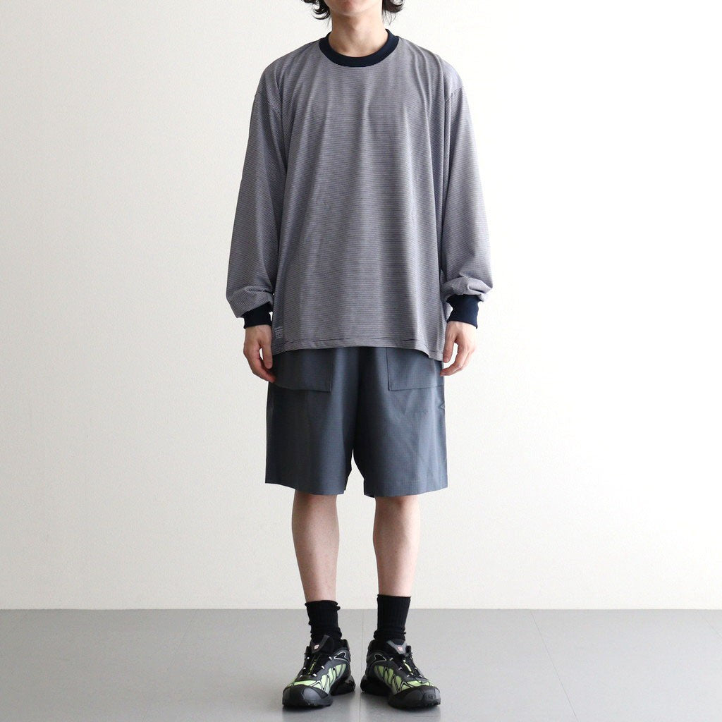 MICRO BORDER L/S TEE #WHITE×NAVY [FSC261-70168]