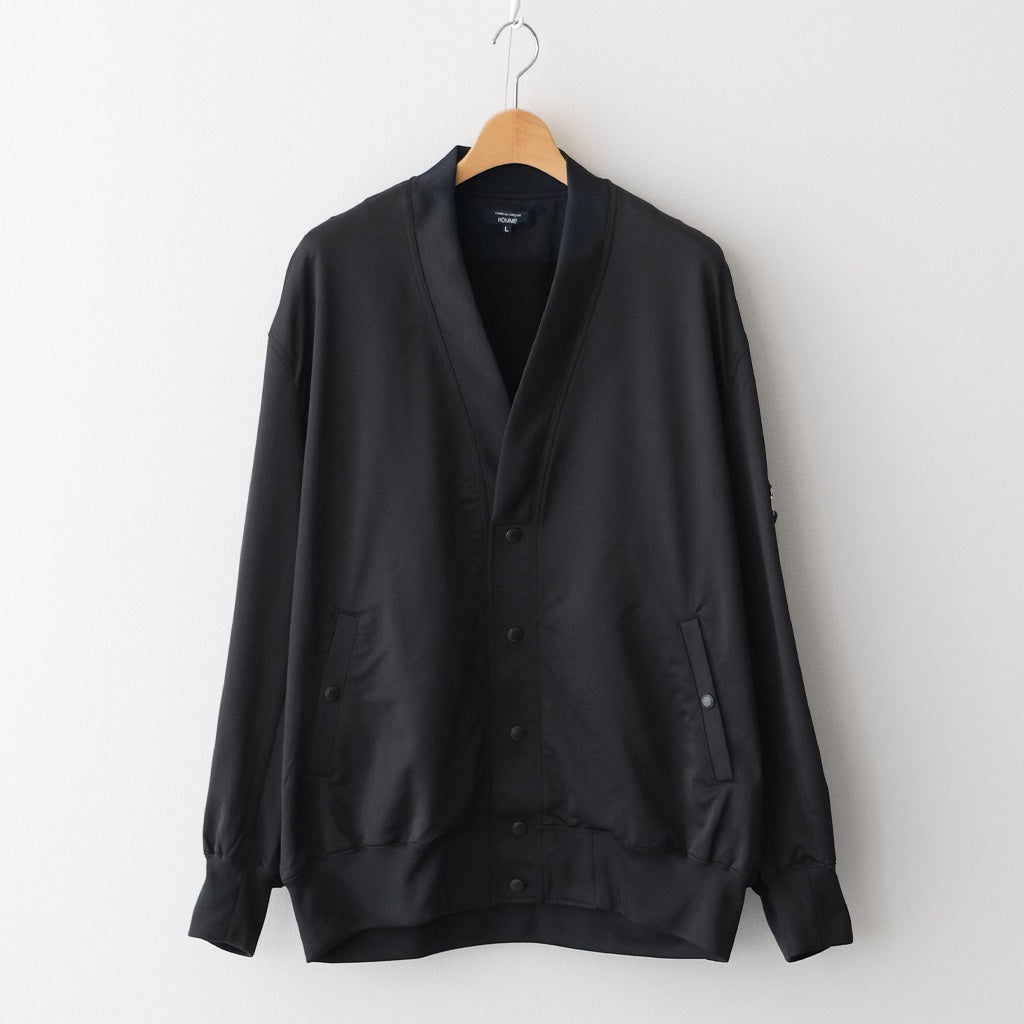 綿ナイロン裏毛 カーディガン #BLACK [HQ-T007-051]