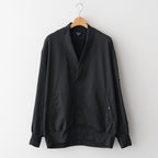 綿ナイロン裏毛 カーディガン #BLACK [HQ-T007-051]