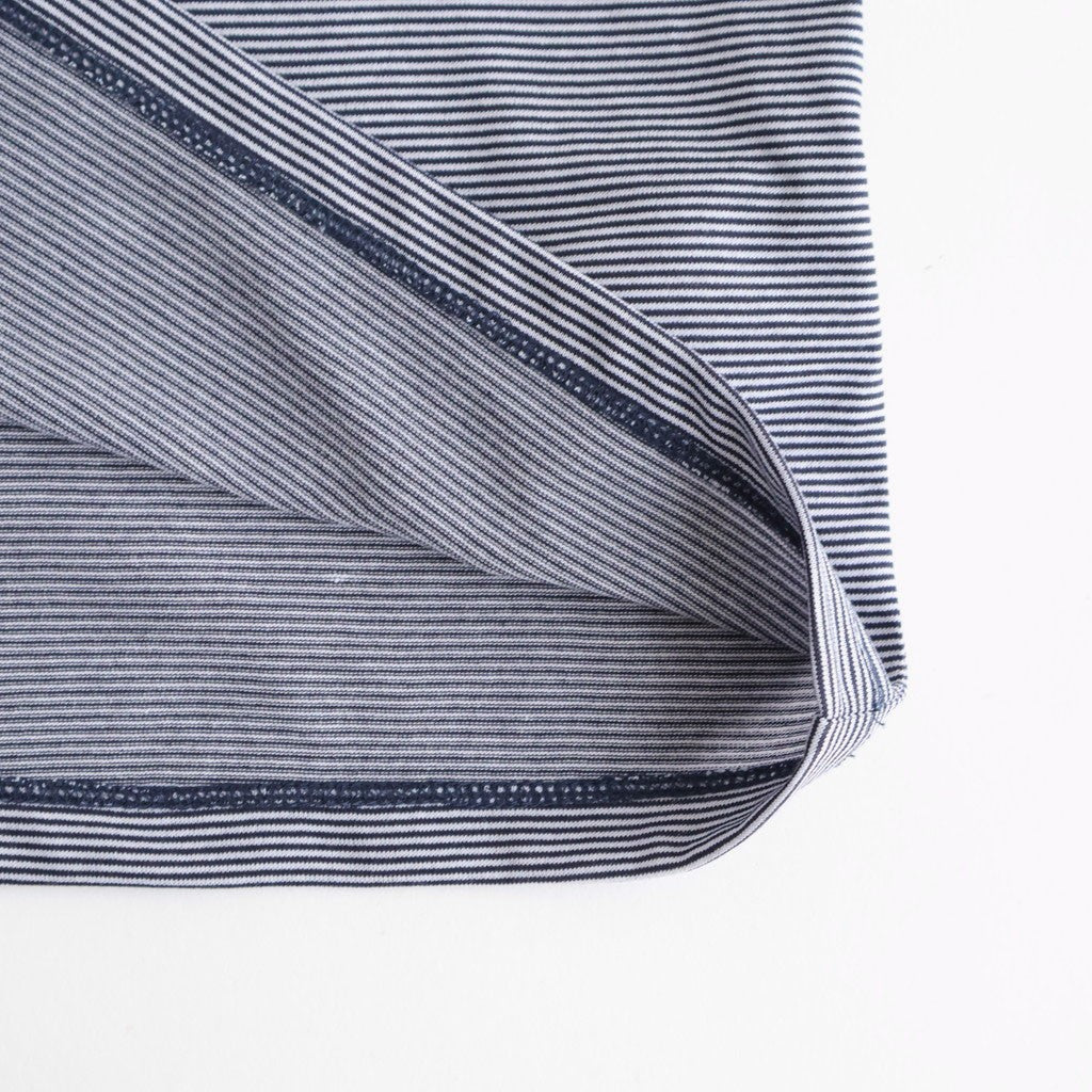 MICRO BORDER L/S TEE #WHITE×NAVY [FSC261-70168]