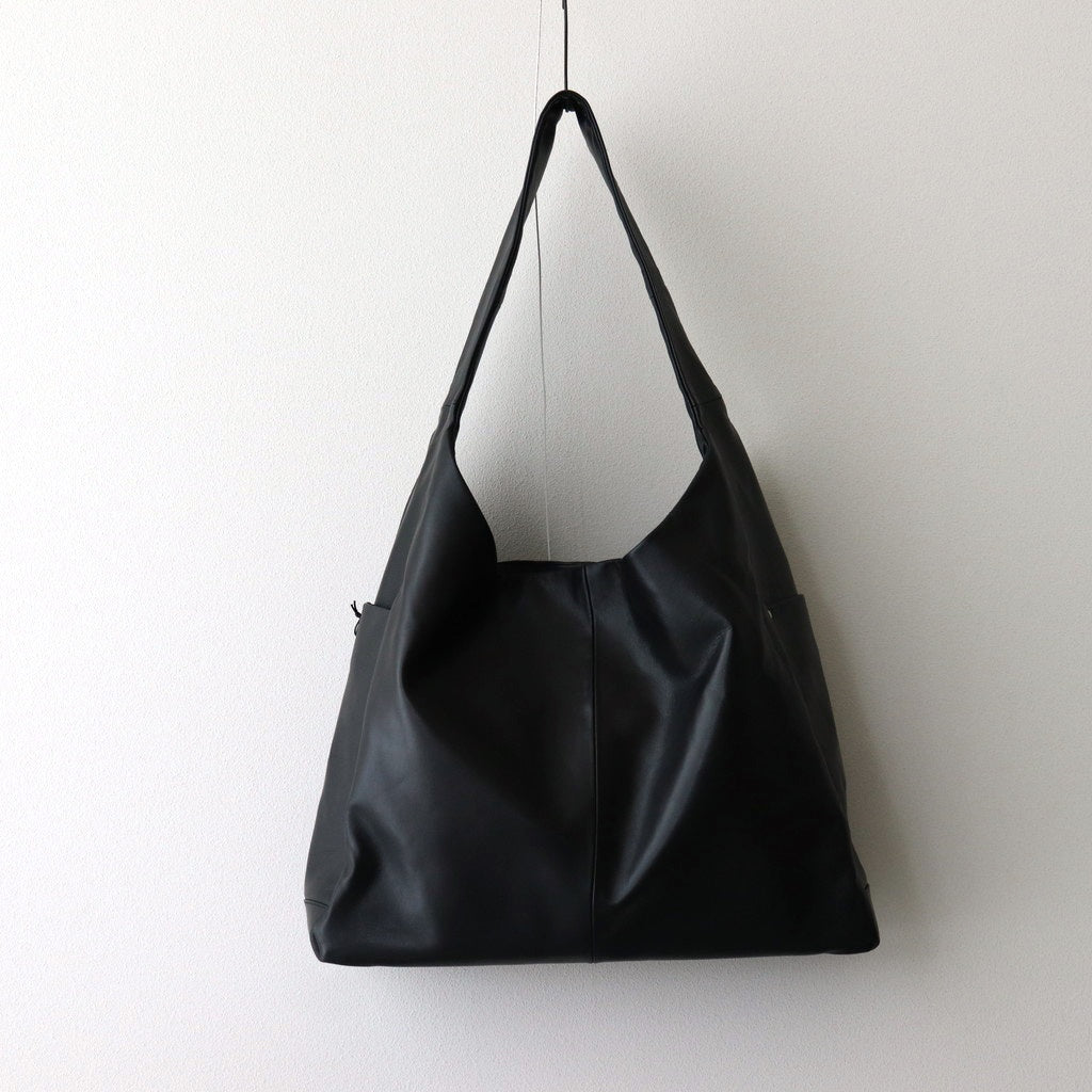 LEATHER SHOULDER BAG #BLACK [ST.1179]