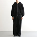 COTTON CASHMERE SWEAT ZIP HOODY #BLACK [ST.1469]