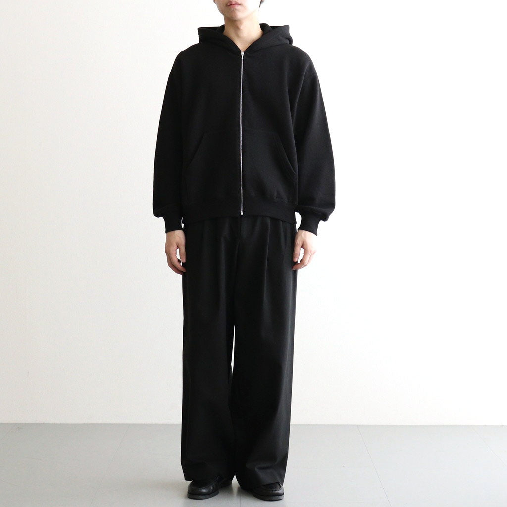 COTTON CASHMERE SWEAT ZIP HOODY #BLACK [ST.1469]
