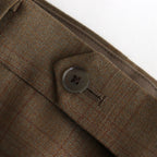 BLUEFACED WOOL TWO-TUCK SLACKS #BROWN CHECK [A25SP02BA]