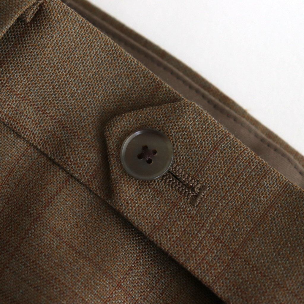 BLUEFACED WOOL TWO-TUCK SLACKS #BROWN CHECK [A25SP02BA]
