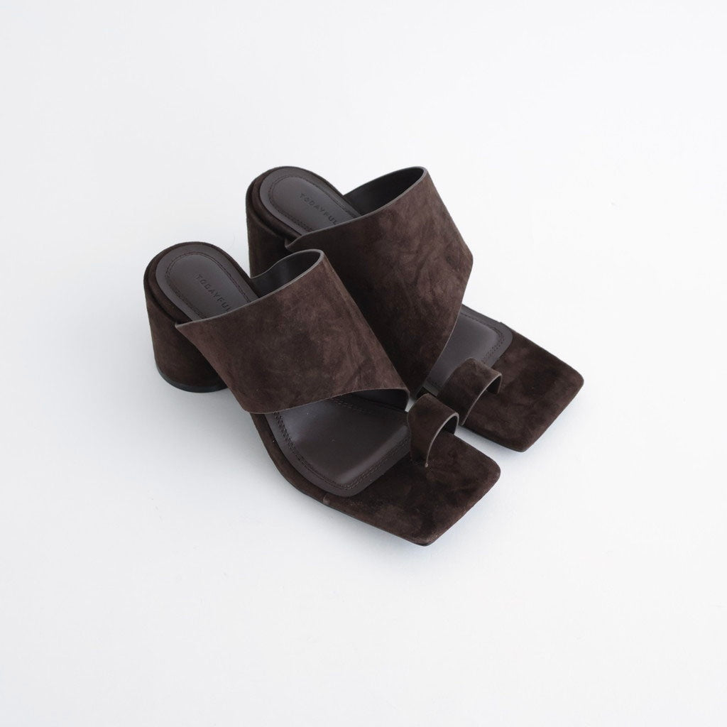 Square Suede Sandals #D/BRN [12611026]
