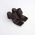 Square Suede Sandals #D/BRN [12611026]