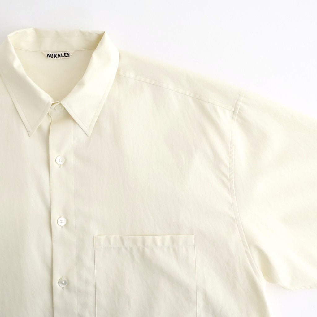 WASHED FINX TWILL BIG HALF SLEEVED SHIRT #VANILLA [A26SS03TN]