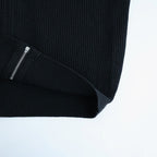 SUPER FINE WOOL RIB KNIT ZIP CARDIGAN #TOP BLACK [A26AC01RK]
