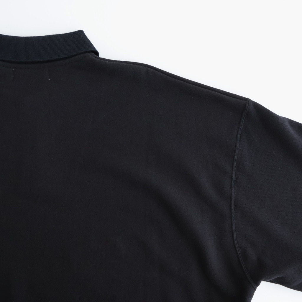 AZUMA Terry Pullover Polo Sweat #BLACK [GU261-70243B]