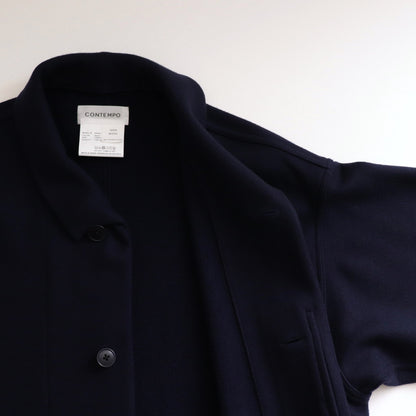 STAND COLLAR COAT #navy [54553]