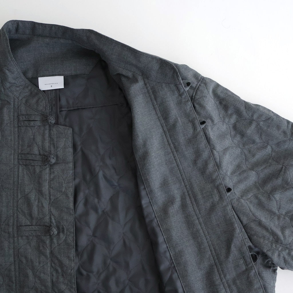 NCHRJK - ポリエステル&レーヨン・クリア ツイル・キルト チャイナジャケット #91 Dark Grey mix [SN_NC0401JK]