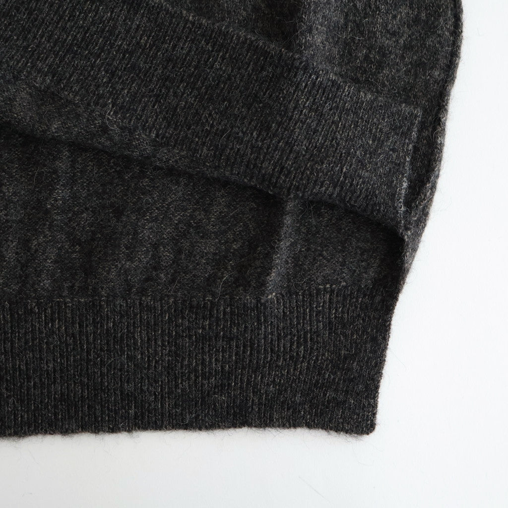 WOOL/ALPACA KNIT LOOSE TURTLE NECK PO #CHARCOAL [ST.1295]
