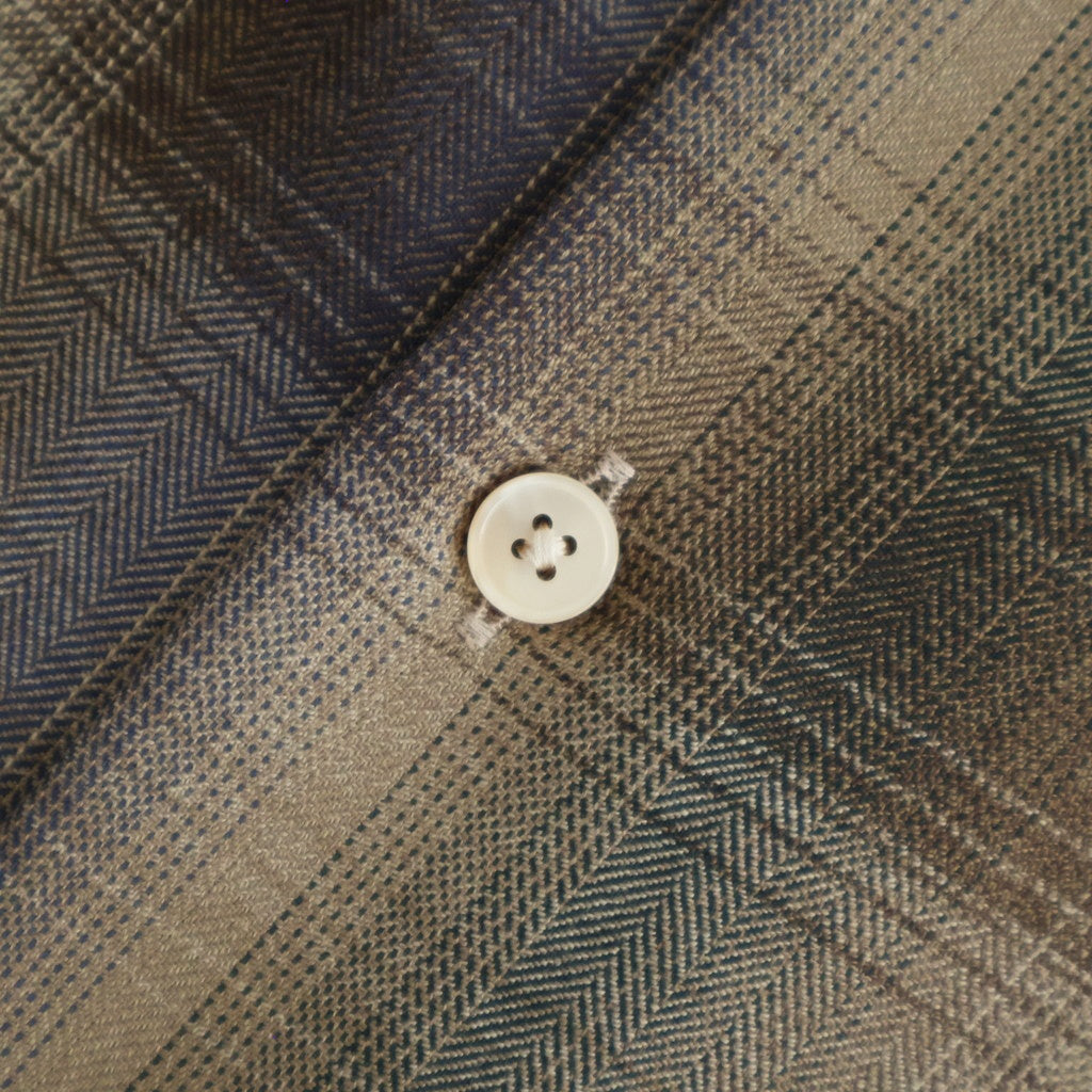 SUPER LIGHT WOOL CHECK SHIRT #BROWN BLUE CHECK [A25AS01LC]