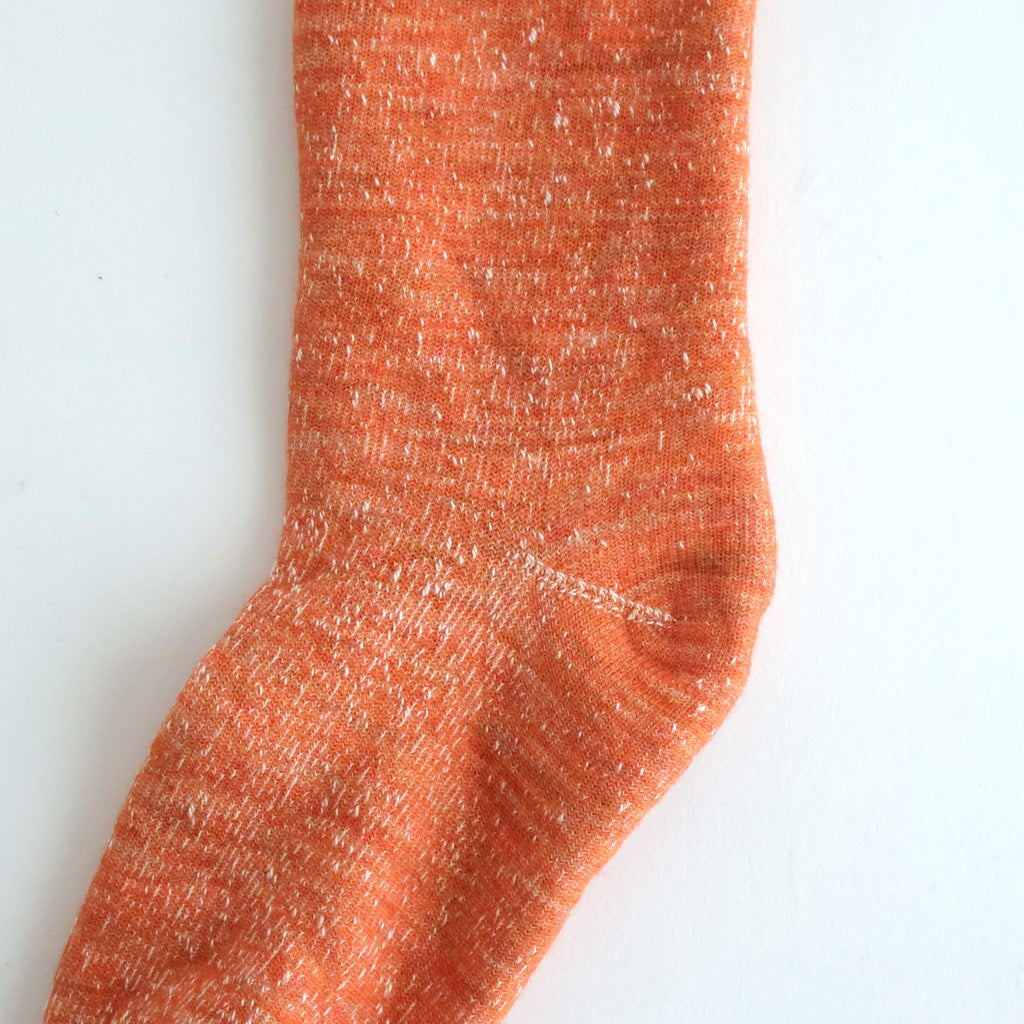 DOUBLE FACE CREW SOCKS ”MERINOWOOL＆ORGANIC COTTON” #ORANGE [R1001-AW25]