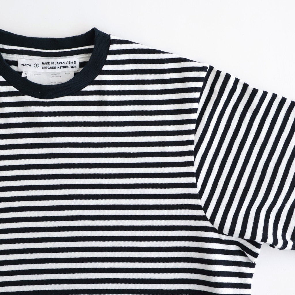 ムラ糸Tシャツ ロングスリーブワンピース Slub Yarn Long-Sleeve T-Shirt Dress #WHITE/NAVY [32061701]