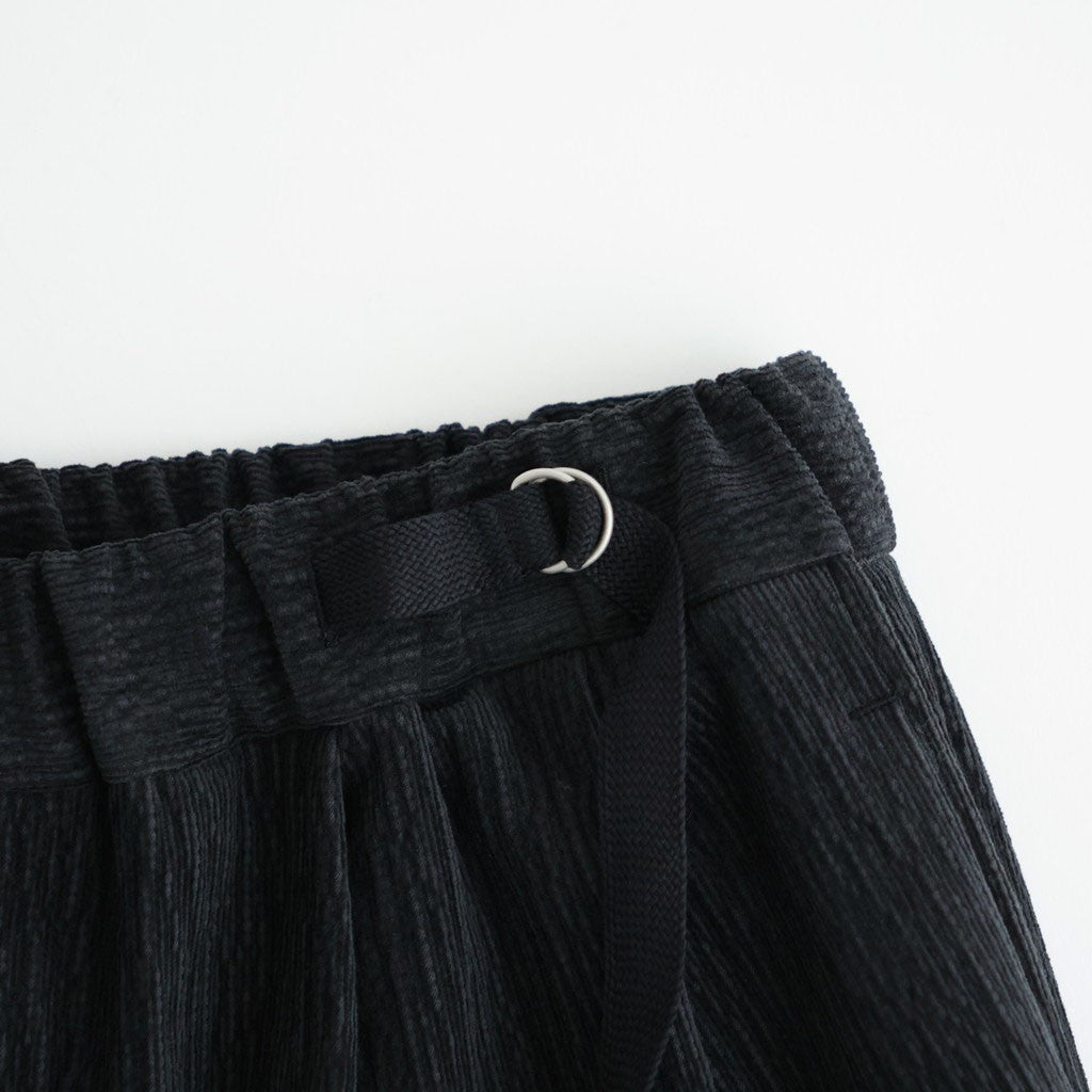 バークコーデュロイタックワイドPT #BLACK [D226-P203]