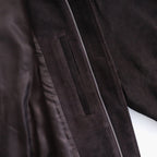 COW SUEDE ZIP SHORT JACKET #DARK BROWN [ST.1217]