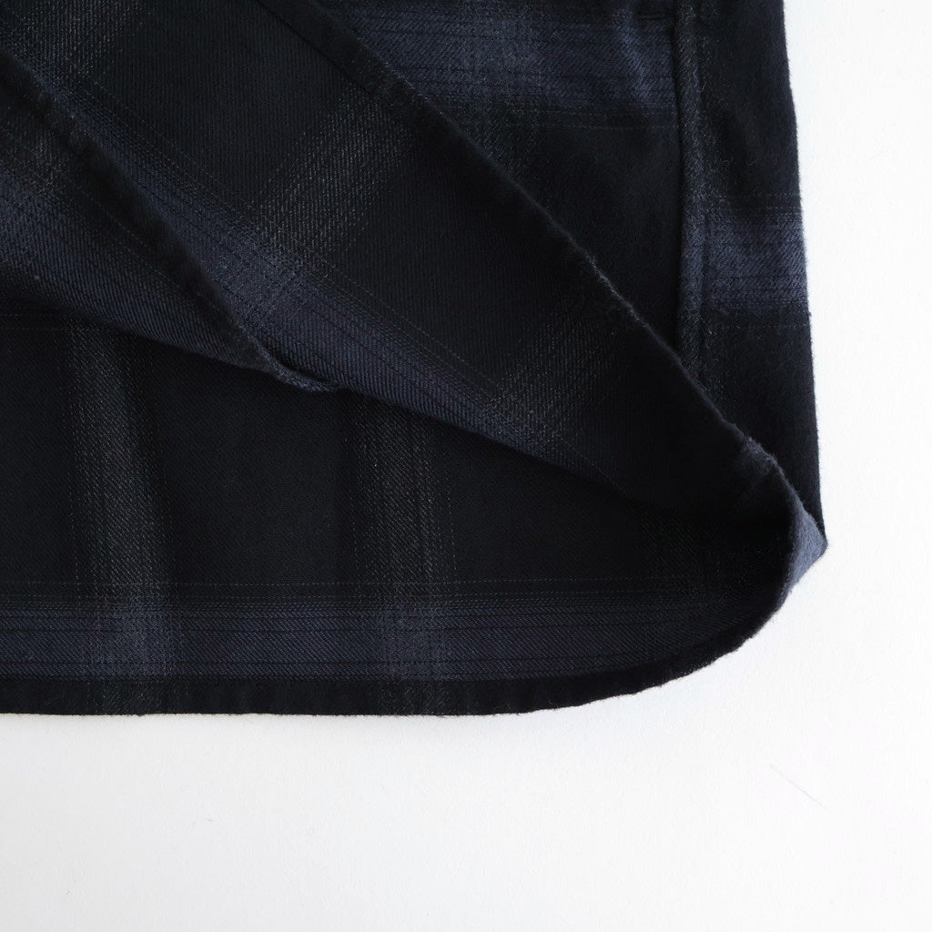 FLANNEL CHECK OVER YOKE SHIRT #BLACK [FSC253-50129]