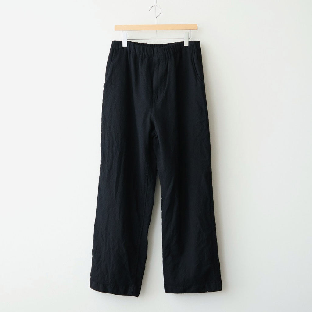 ウールサージ 製品縮絨 イージーパンツ #BLACK [HR-P020-051]