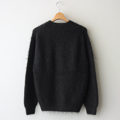 BRUSHED SUPER KID MOHAIR KNIT P/O #INK BLACK [A24AP05KM]