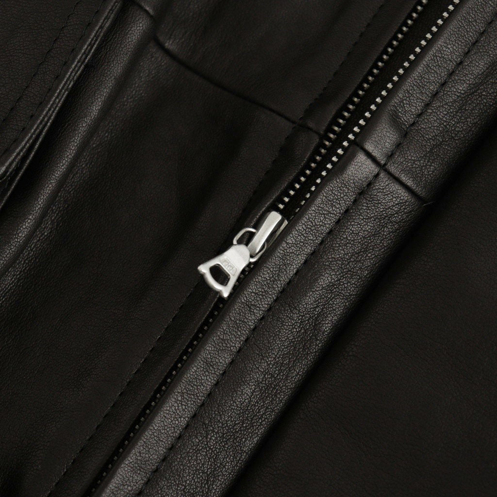 TEXTURED LAMB LEATHER BLOUSON #BLACK [A26AB01BL]