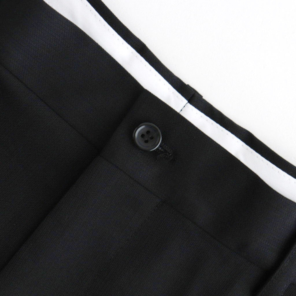 Melange Herringbone Pleated Wide Shorts #BLACK [GM261-40333]