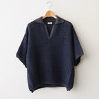 MESH KNIT SKIPPER POLO SHIRT #NAVY [YK26SS01298S]