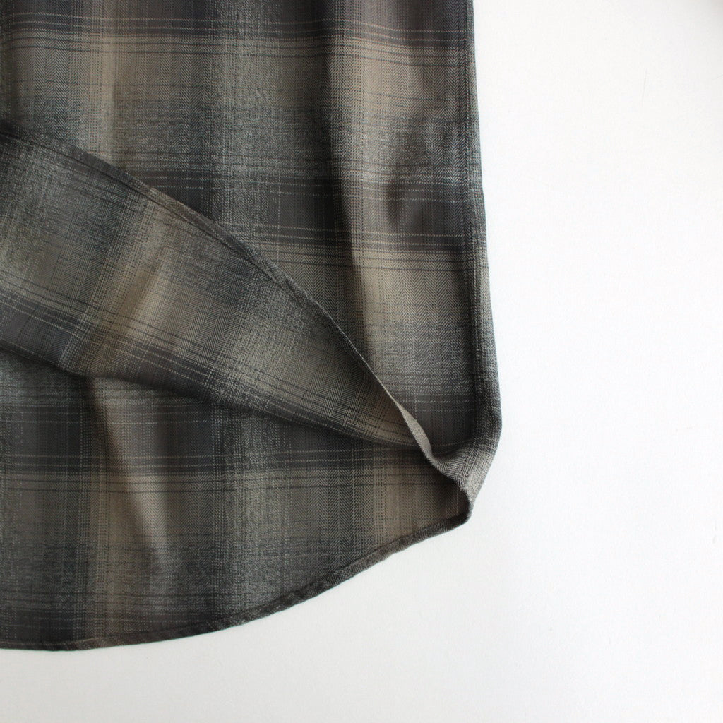 SUPER LIGHT WOOL CHECK SHIRT #CHARCOAL GRAY CHECK [A24AS01LC]