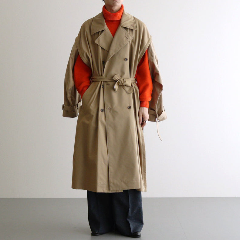 DETACHABLE WIDE TRENCH COAT #KHAKI [YK24FW0736C]