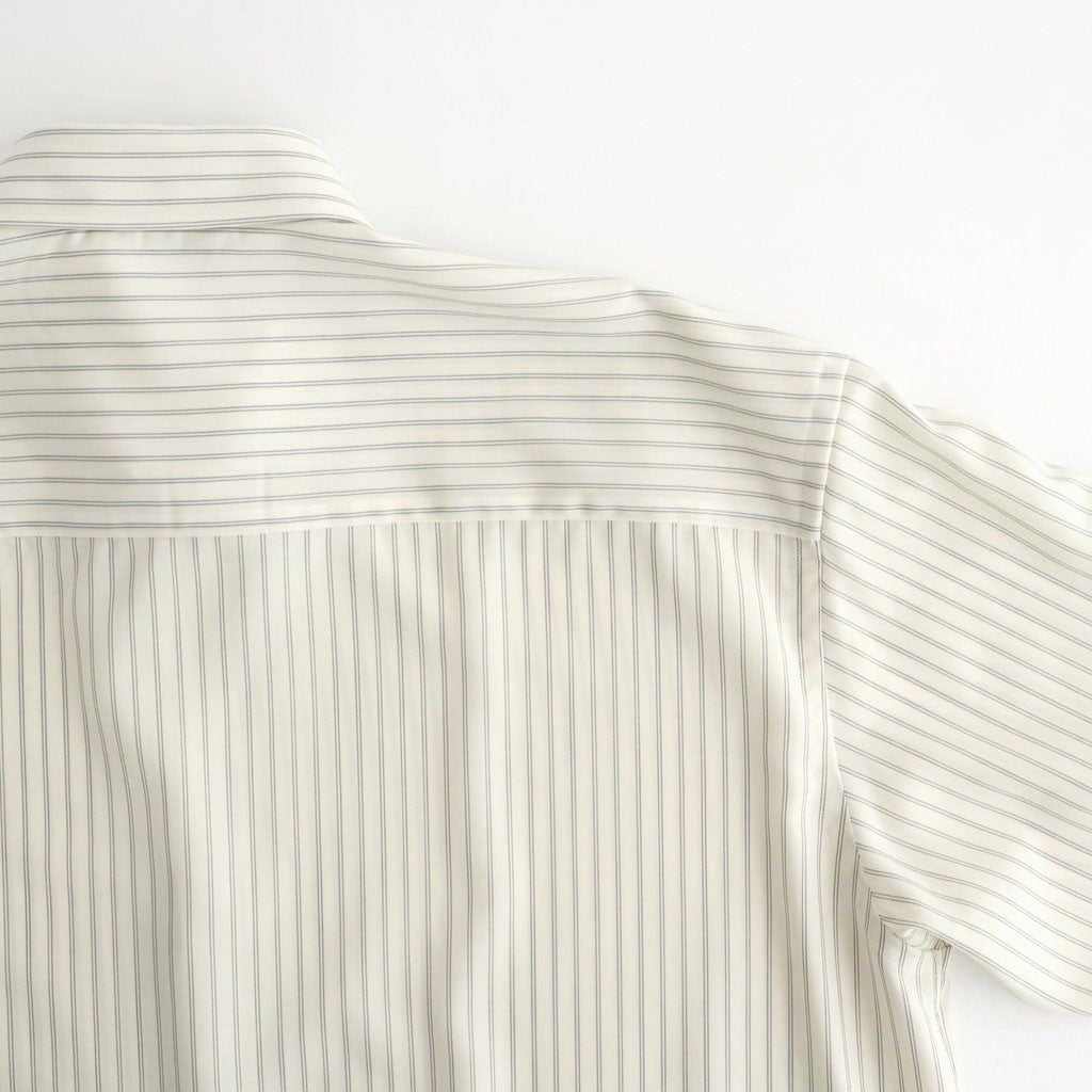 SUPER FINE WOOL STRIPE SHIRT #IVORY WHITE STRIPE [A26SS02WW]
