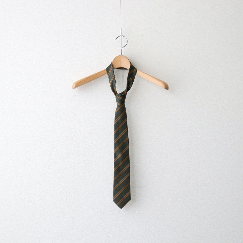 SILK STRIPE TIE #OLIVE STRIPE [A25AT01SS]
