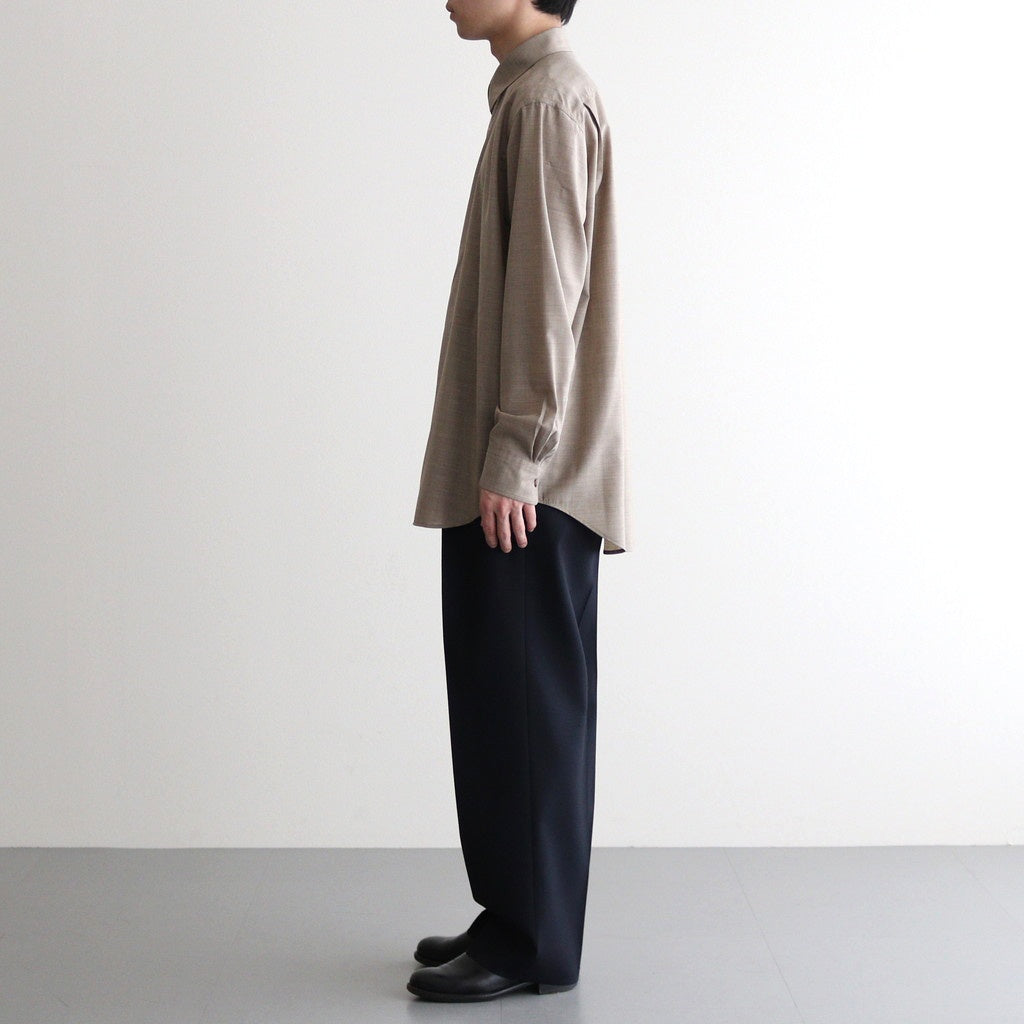WOOL KID MOHAIR HOP SACK TWO-TUCK SLACKS #DARK NAVY [A25SP02MH]
