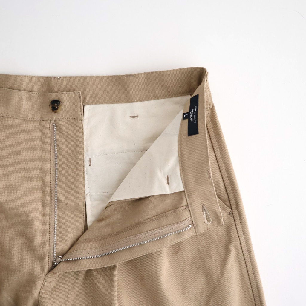 綿サージ ワイドパンツ #BEIGE [HR-P027-051]