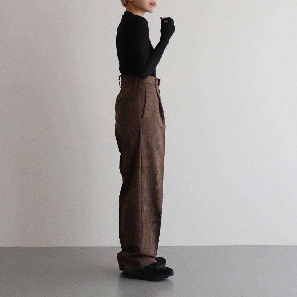 BLUEFACED WOOL CHECK SLACKS #BROWN CHECK [A24AP04CB]