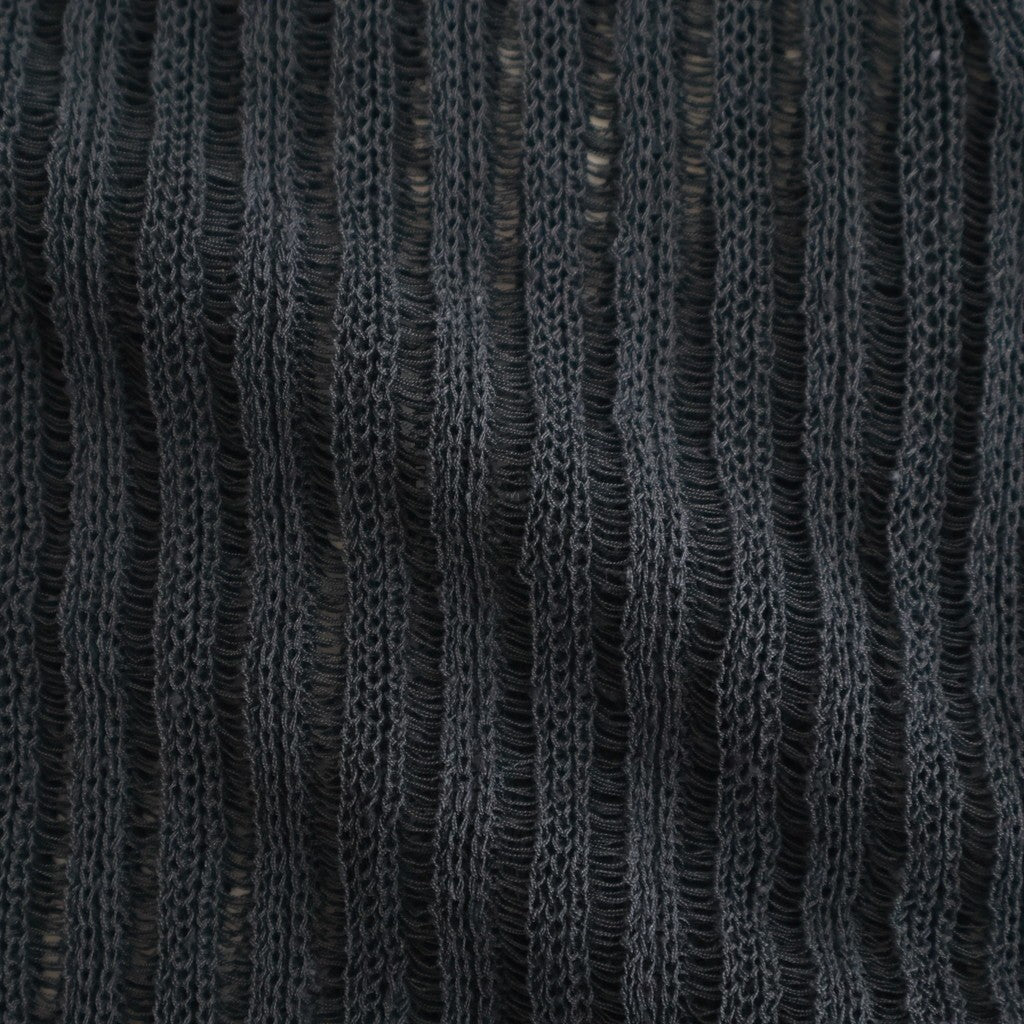 Rib Knit Sheer Shirt #BLACK [YK26SS01250S]