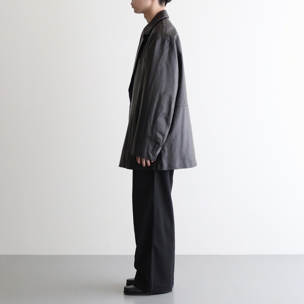 LEATHER DOUBLE BRESTED JACKET #DARK BROWN [ST.920]