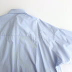 SIDOGRAS S/S Oversized Regular Collar Shirt #SAX STRIPE [GM252-50012]