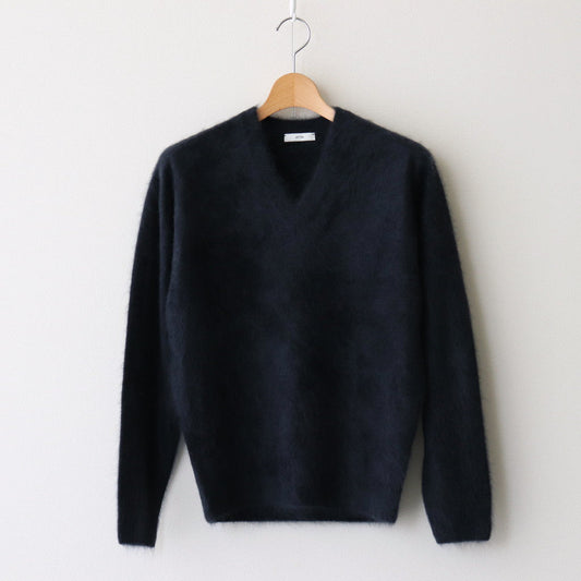 ROYAL CASHMERE FUR V-NECK SWEATER #NAVY [KRAGCW0910]