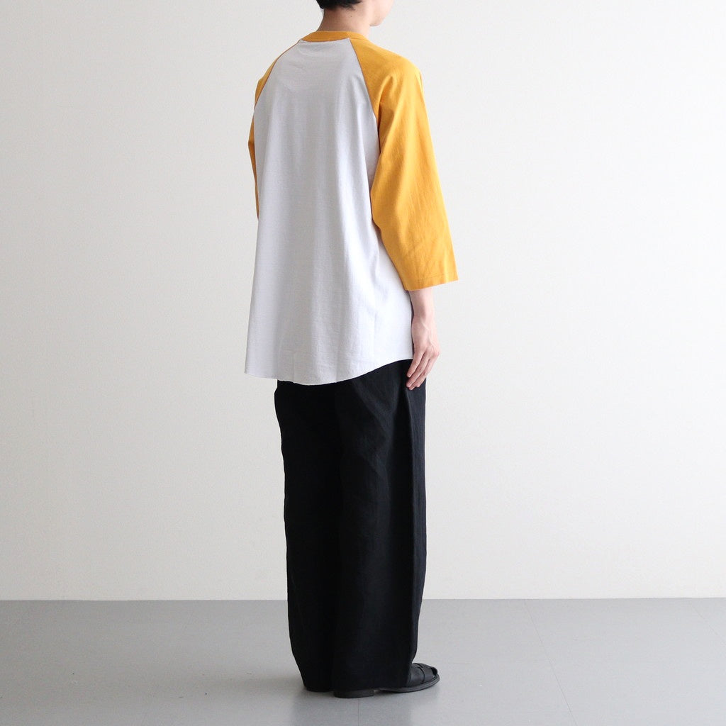 Raglan Sleeve Tee #WHITE×YELLOW [TP233-70035]