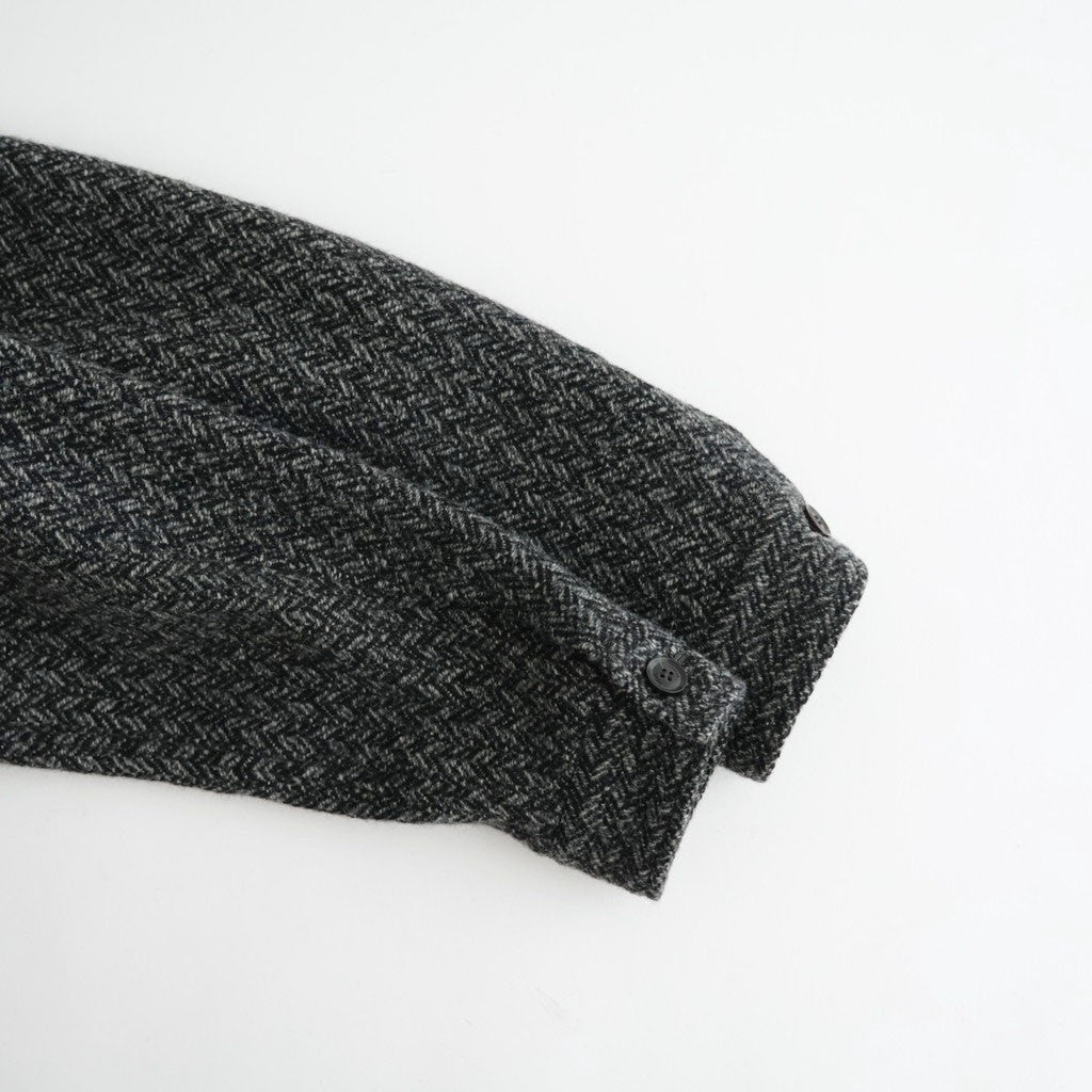Herringborn Tweed Zip Blouson #Black [YK26FW01314B]